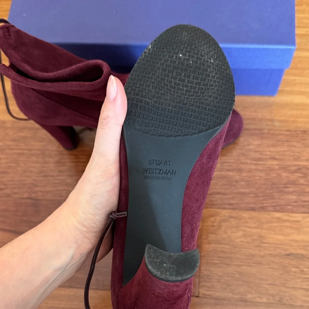 Stuart Weitzman Women's Deep Burgundy Heeled Boots - Picture 4 of 4
